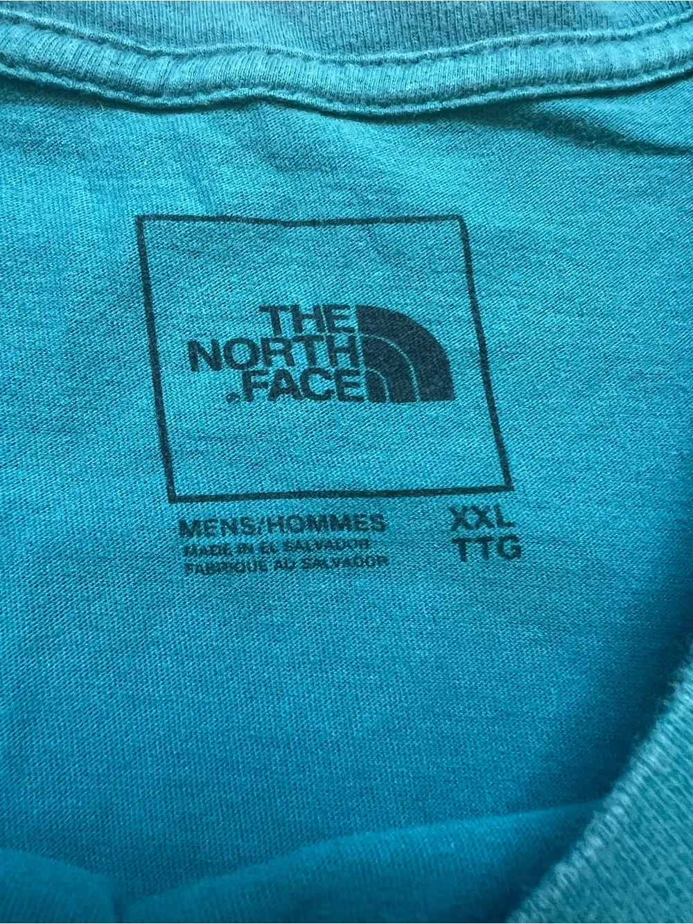 The North Face Mens Teal Blue Logo Graphic Tee C-Neck Never Stop Exploring 2XL